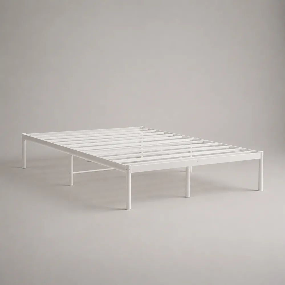 Metallbett-Bettgestell in Weiß für Matratze 140 x 200 cm, Außenmaß ca. 205 x 145 x 35 cm