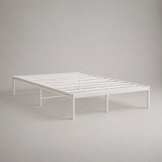 Metallbett-Bettgestell in Weiß für Matratze 140 x 200 cm, Außenmaß ca. 205 x 145 x 35 cm